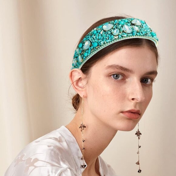 Ladies Green Rhinestone Headband Jewelry Party Accessories One Size main image 7